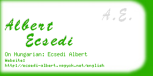 albert ecsedi business card